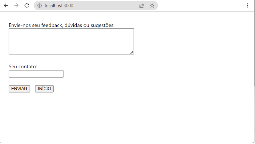 Formulário basicão para coleta de feedback dos usuários