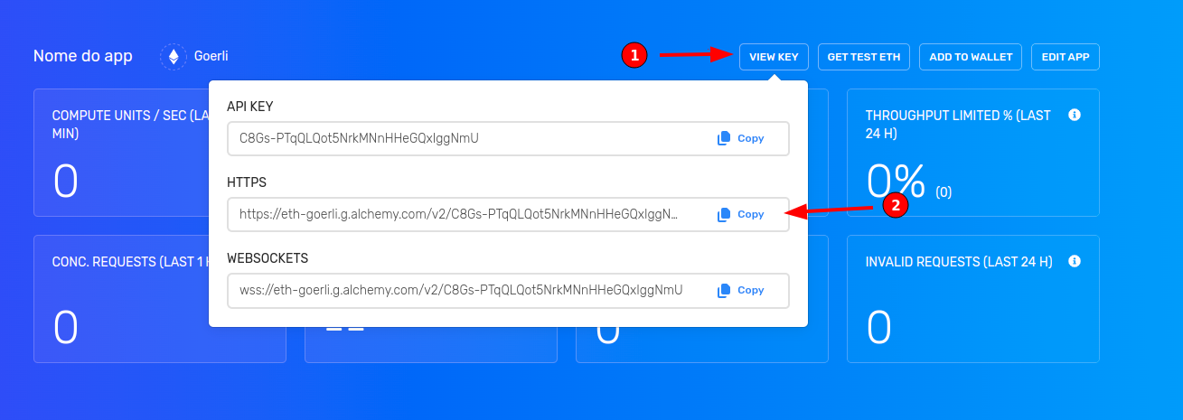 Copiando chave https