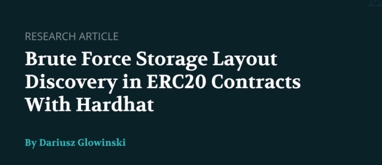 Descoberta de layout de armazenamento de força bruta em contratos ERC20 com Hardhat