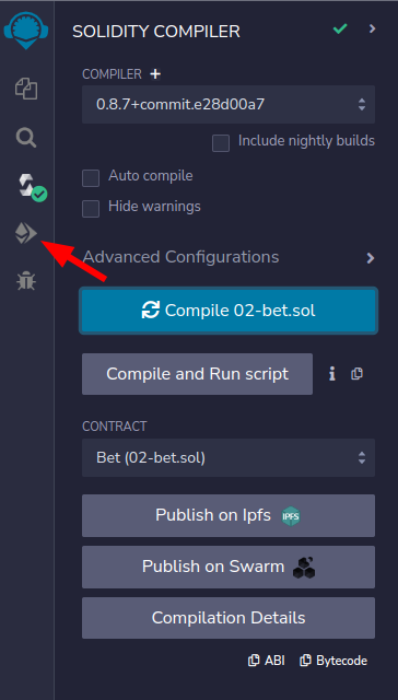Abrindo aba para fazer o deploy