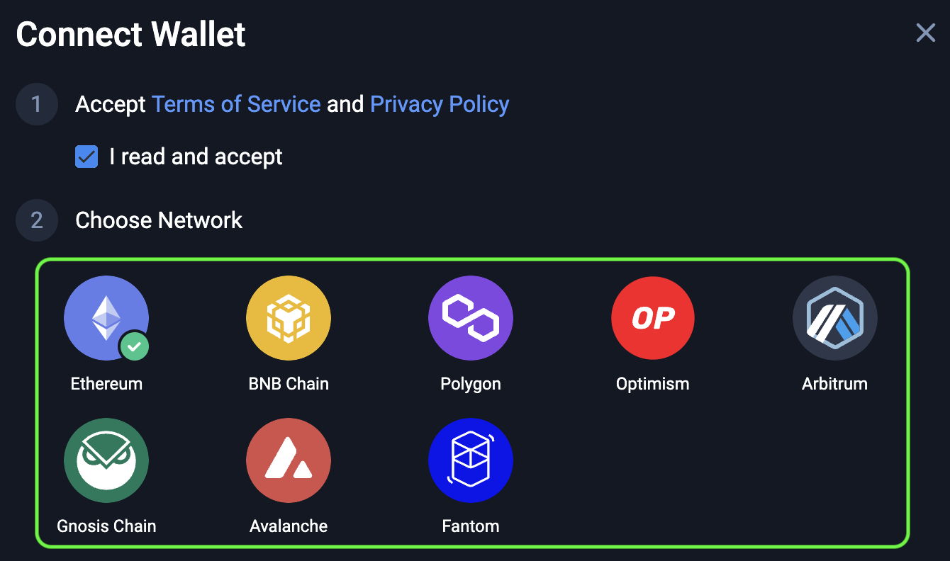 Imagem mostra a redes disponíveis para serem escolhidas