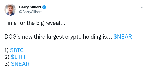 Tweet sobre maiores criptos