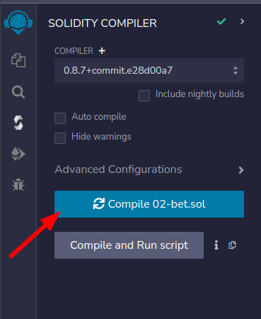 Compilando o contrato 02-bet.sol
