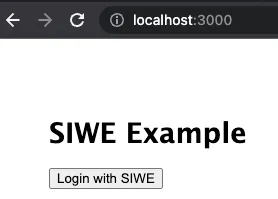 A visualização do exemplo da página SIWE