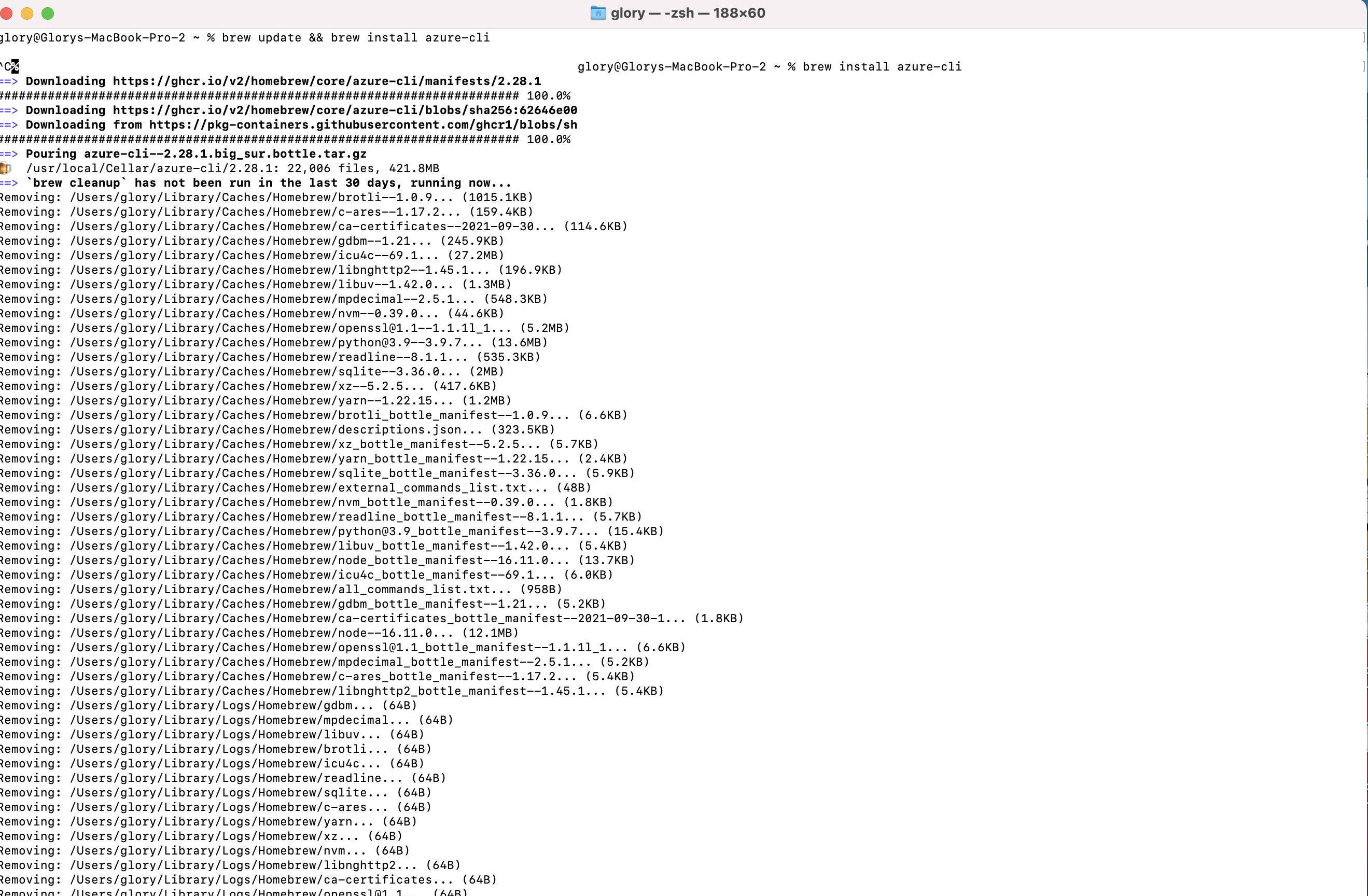 Fig 1-4 Fig 1-4 Instalando azure-cli