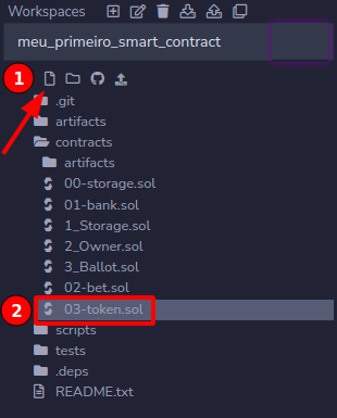 Criando o novo contrato 03-token.sol
