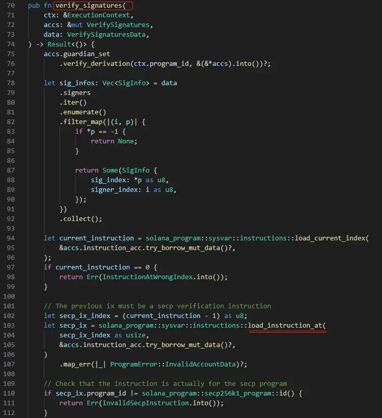 O código do contrato verify_signatures