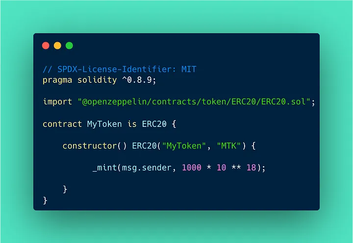 Contrato inteligente simples ERC20
