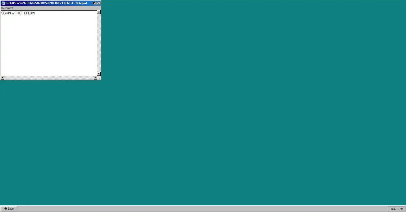 O bloco de notas SIWE