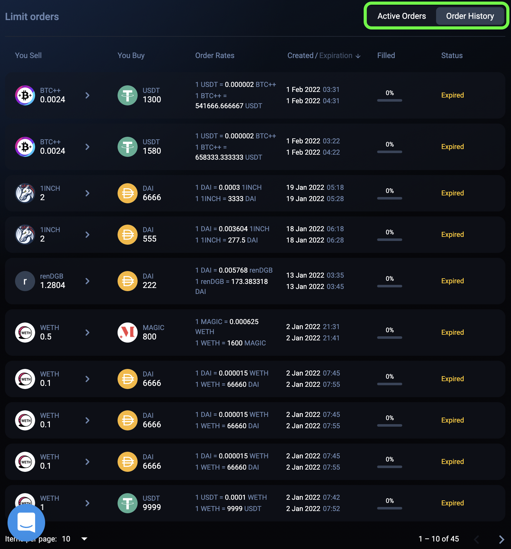 Imagem mostra onde fica a seção "pedidos ativos" na tela