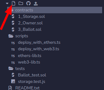 Onde clicar para criar um novo arquivo