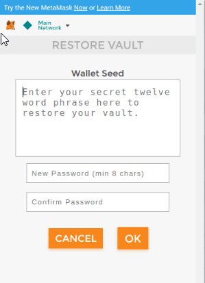 Selecionando a rede local 8545 na MetaMask
