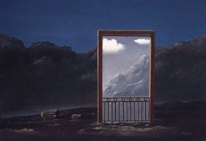 Imagem de um quadro iluminando a paisagem atrás