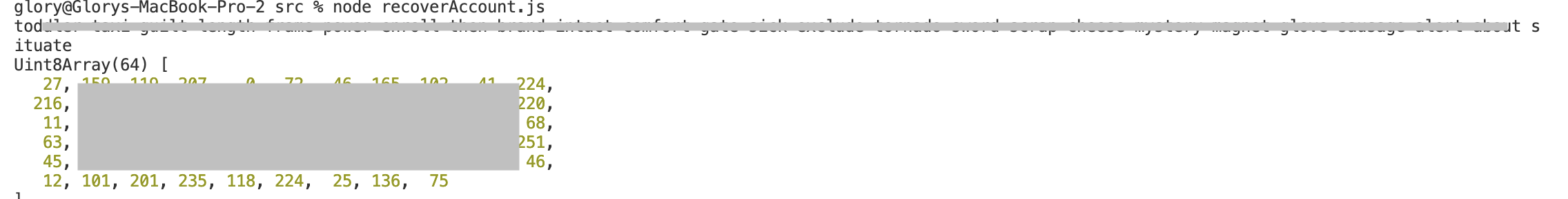 Fig 10-4 Recover Account Output