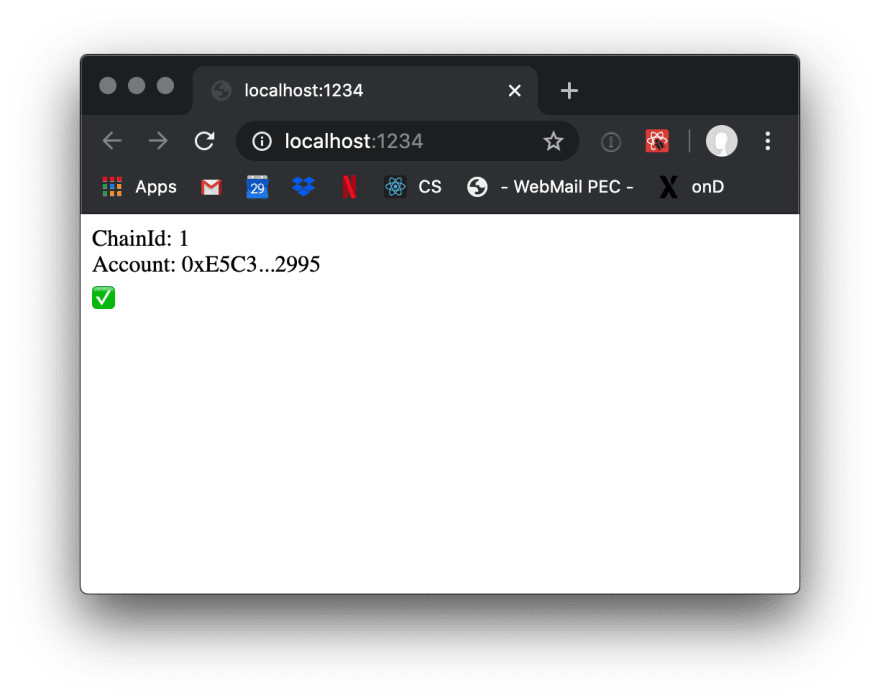 localhost exibição de página