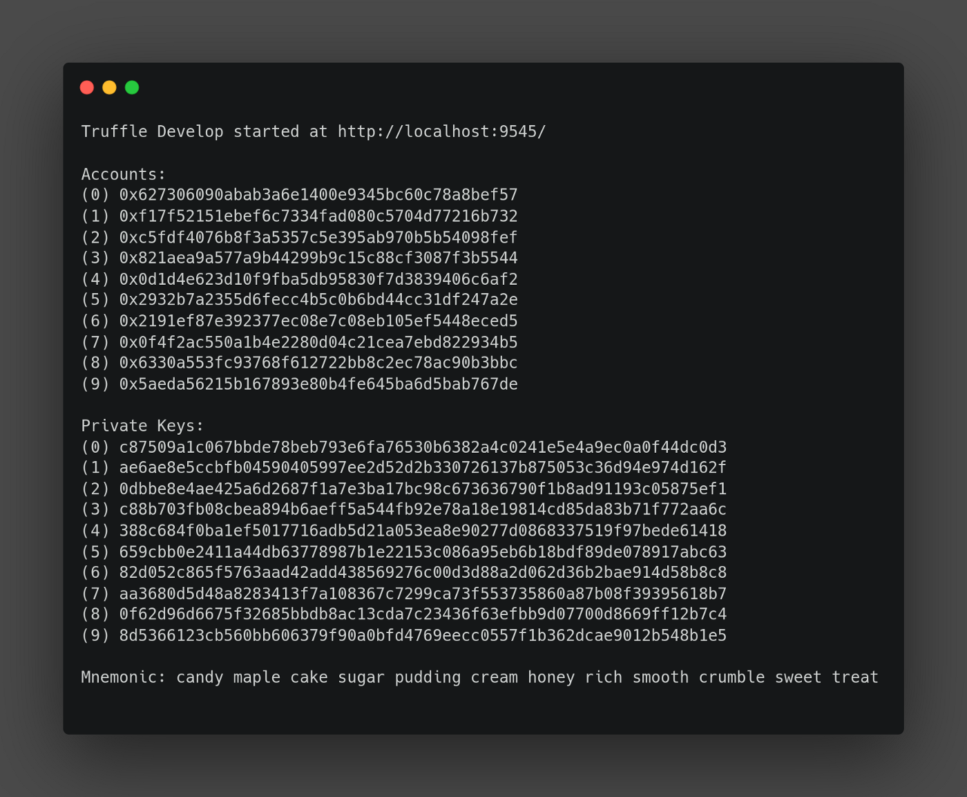 truffle develop prompt