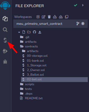 Abrindo aba para compilar o contrato