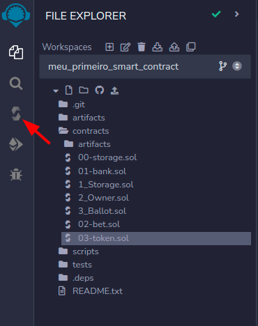 Abrindo aba para compilar o contrato
