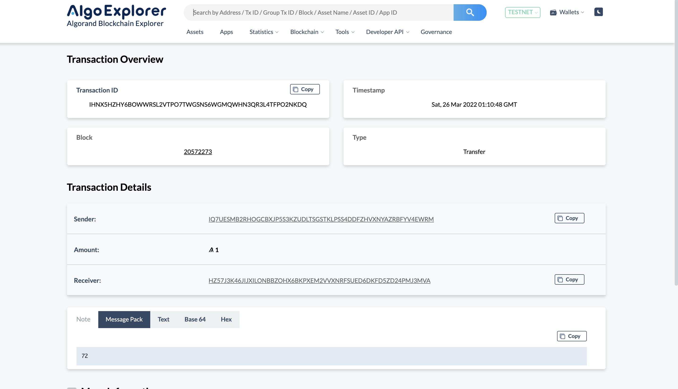 Fig 10-6 AlgoExplorer
