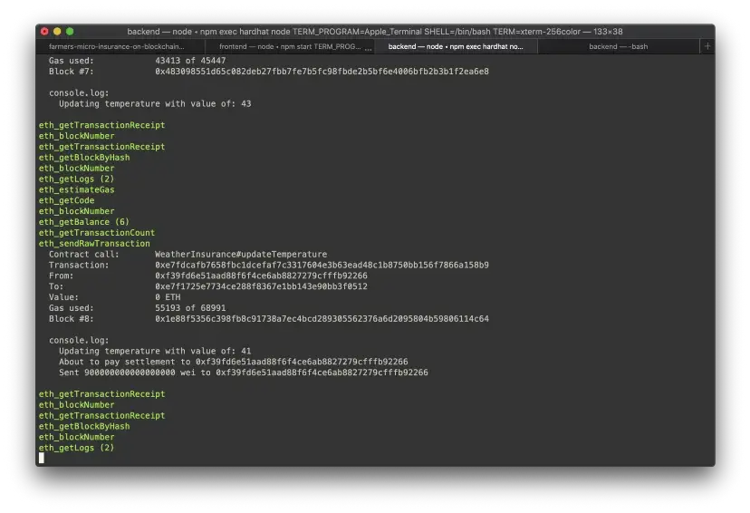 mostra os dados da transação bem sucedida no terminal