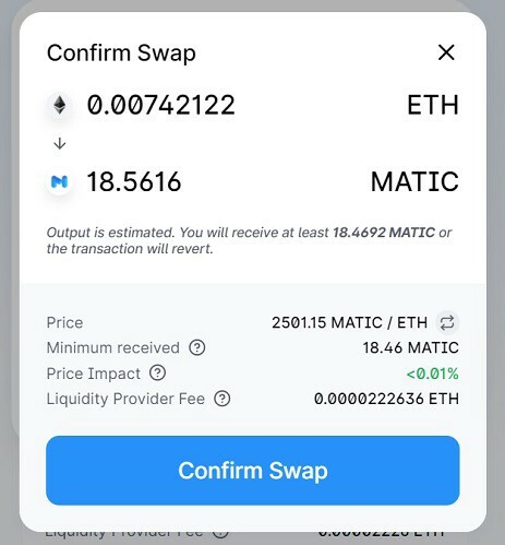 Confirmar Swap