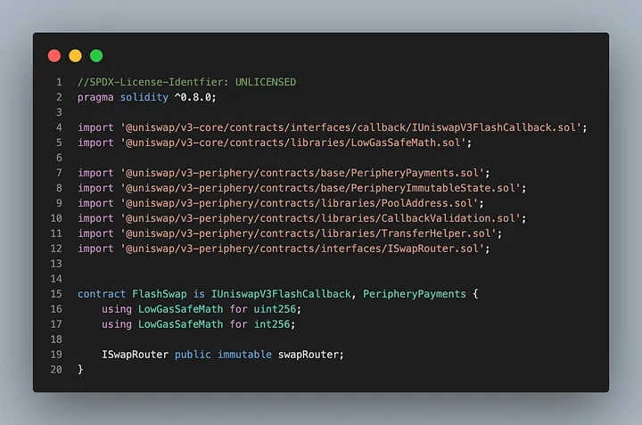 Importações do contrato