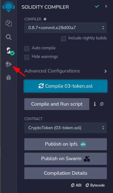 Abrindo aba para fazer o deploy