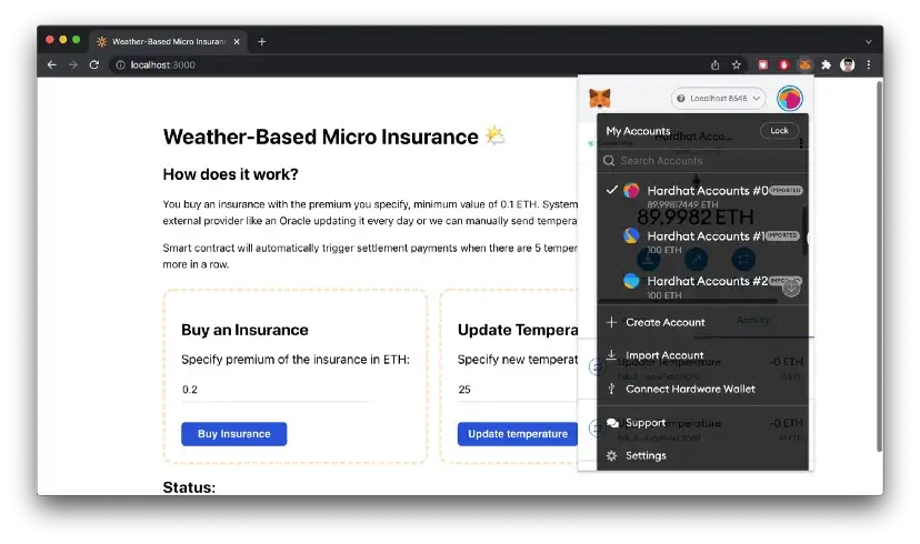 mostra varias contas conectadas a metamask