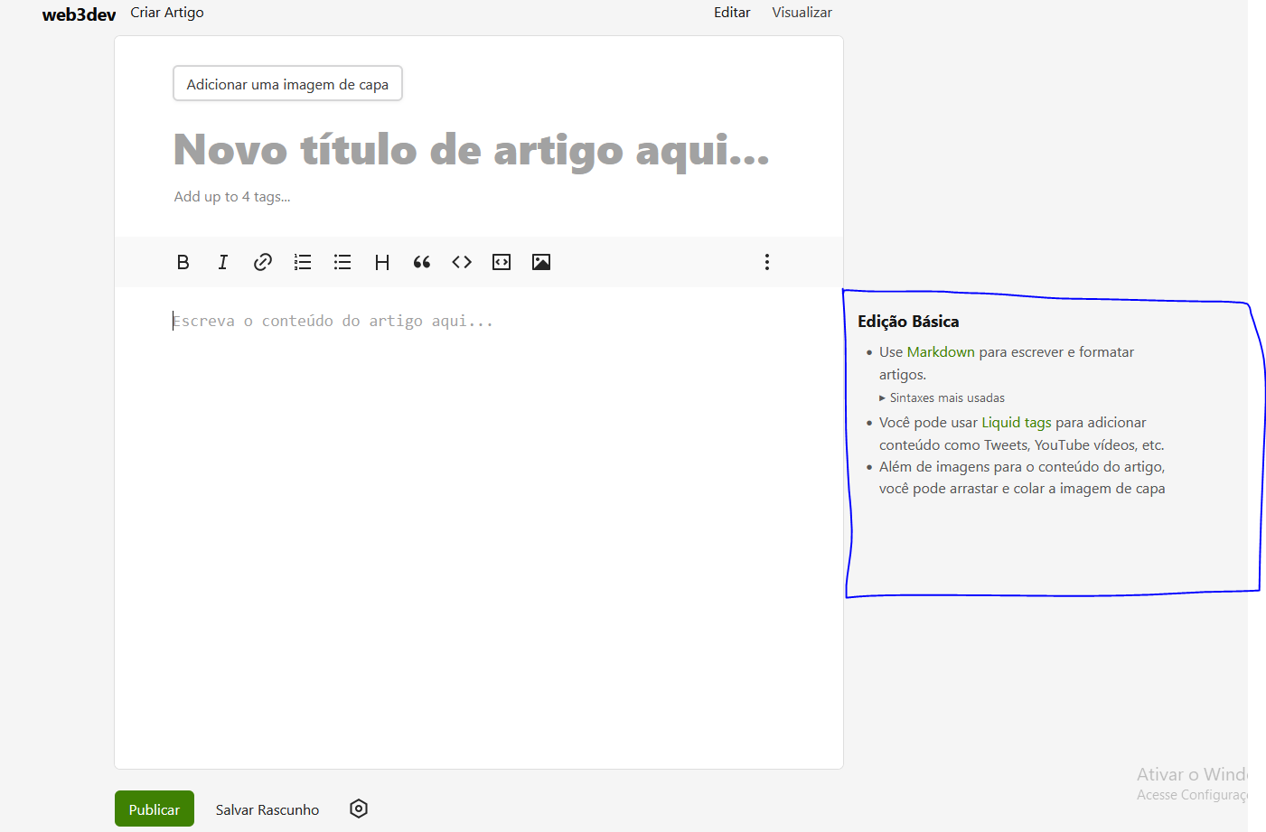 detalhes de edição