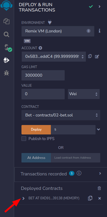 Abrindo contrato que fizemos deploy