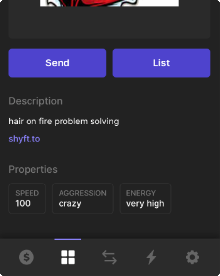 Visualize os atrubutos do NFT