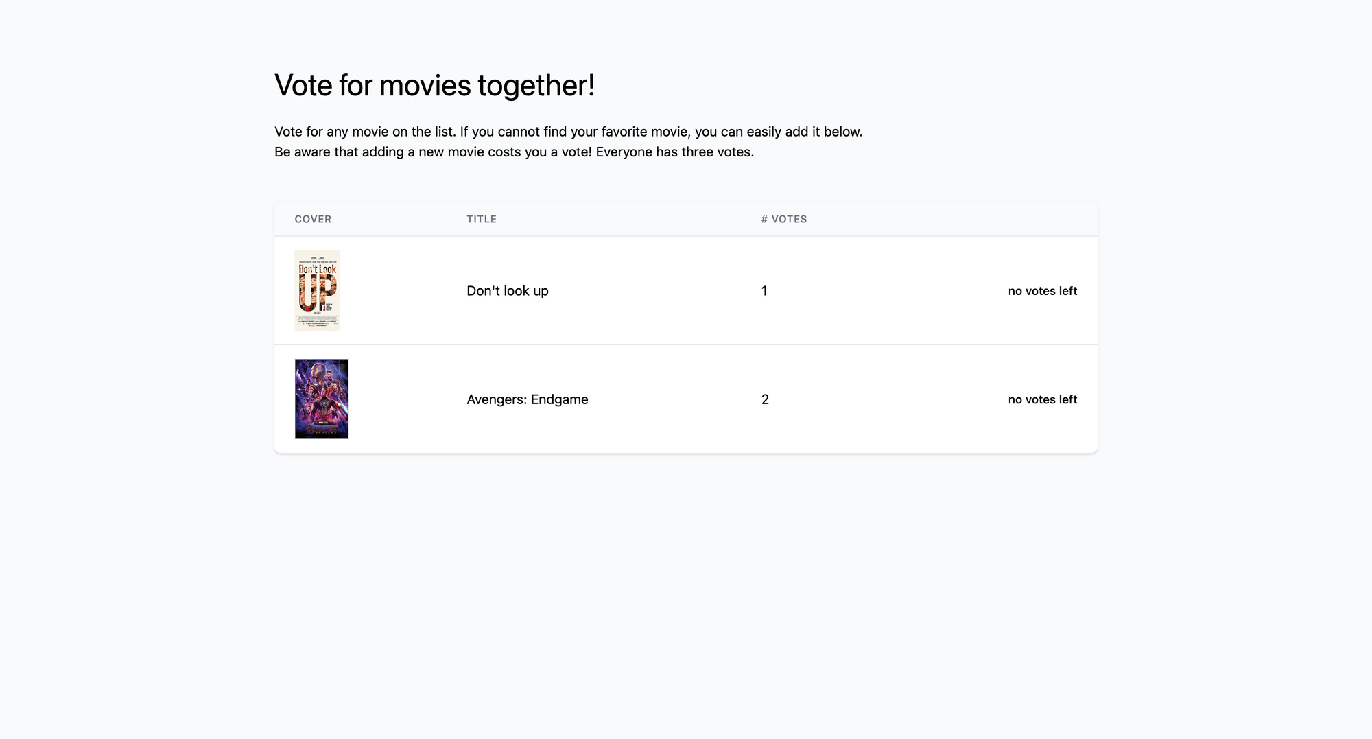 resultado dos filmes