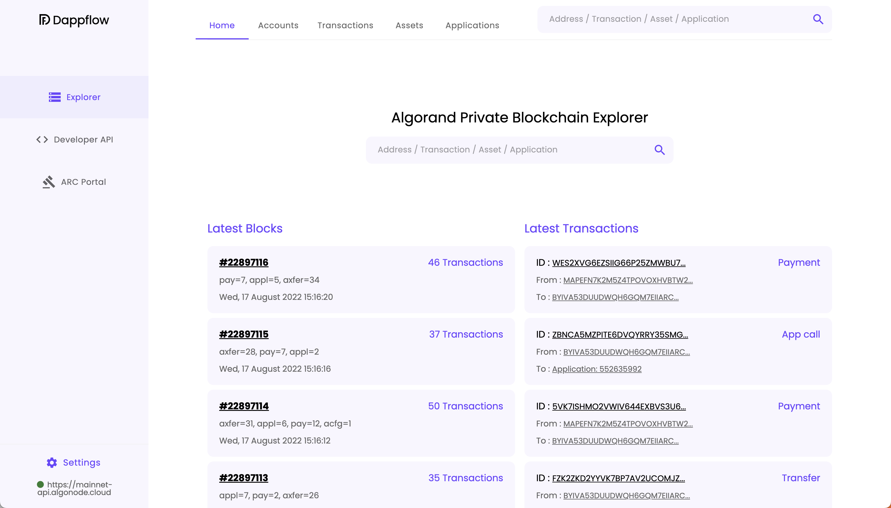 Figura 1.1 - Página inicial do Dappflow
