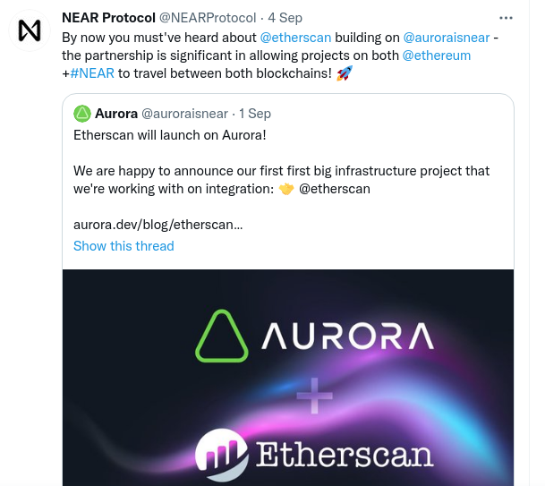 Etherscan construirá em Aurora