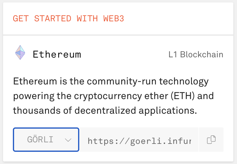 Seção Ethereum Goerli