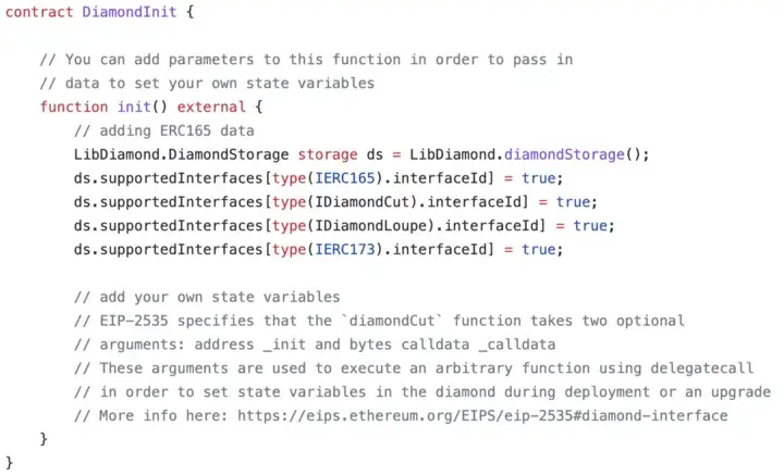 Example: DiamondInit